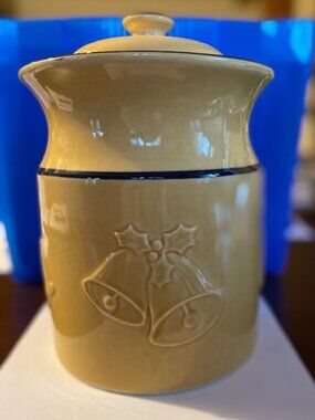 Vintage Williams Sonoma Holiday Cookie Jar Made in England Excellent Condition